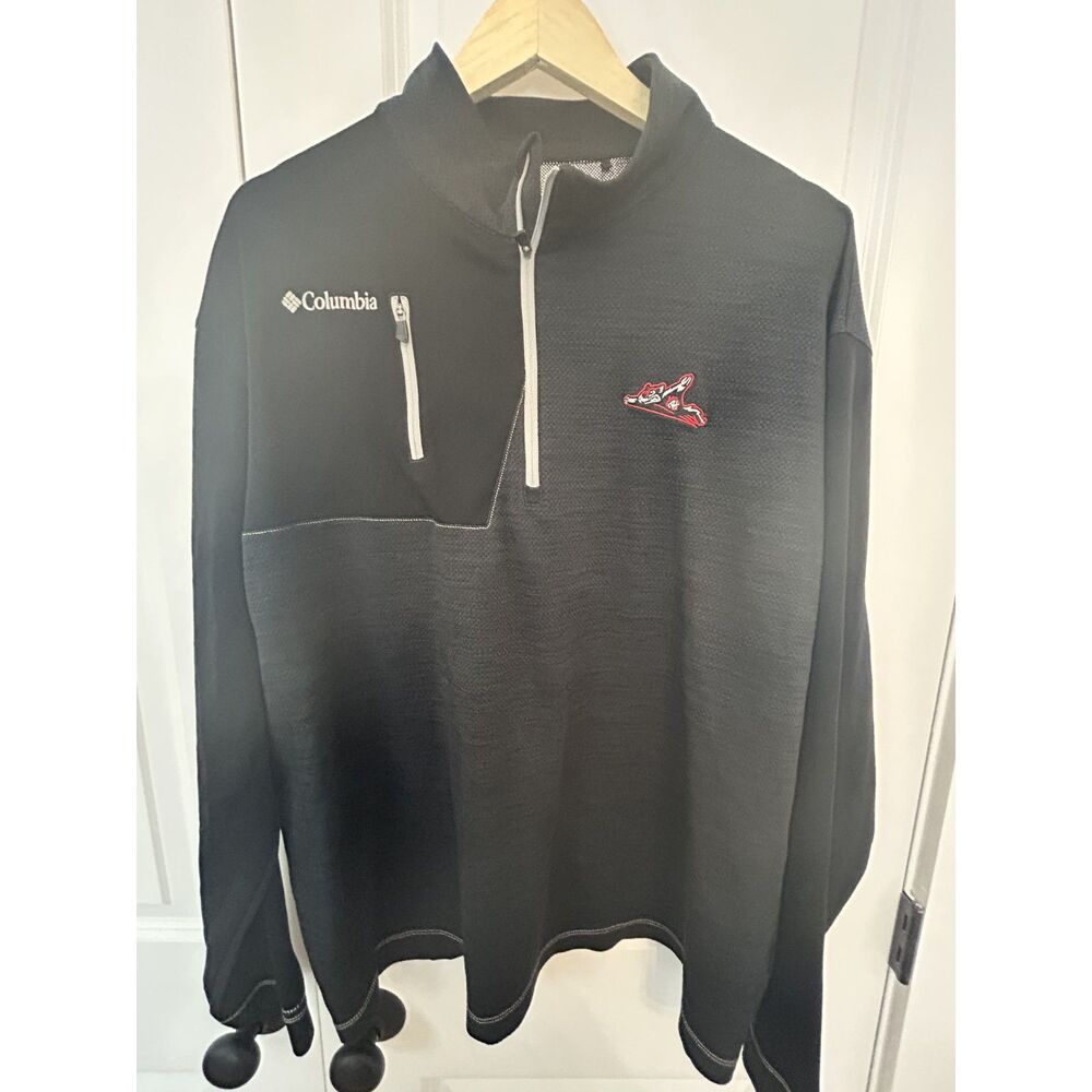 Columbia Golf Richmond Flying Squirrels Quarter Zip Pullover Mens XL MiLB Black
